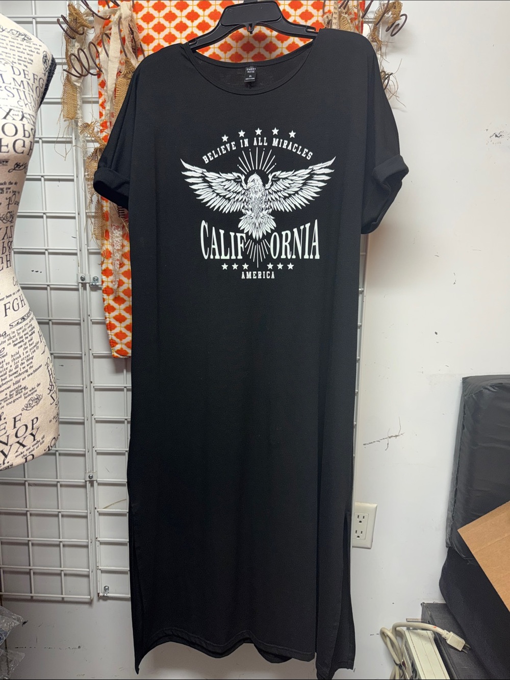 California Graphic Black Maxi Dress